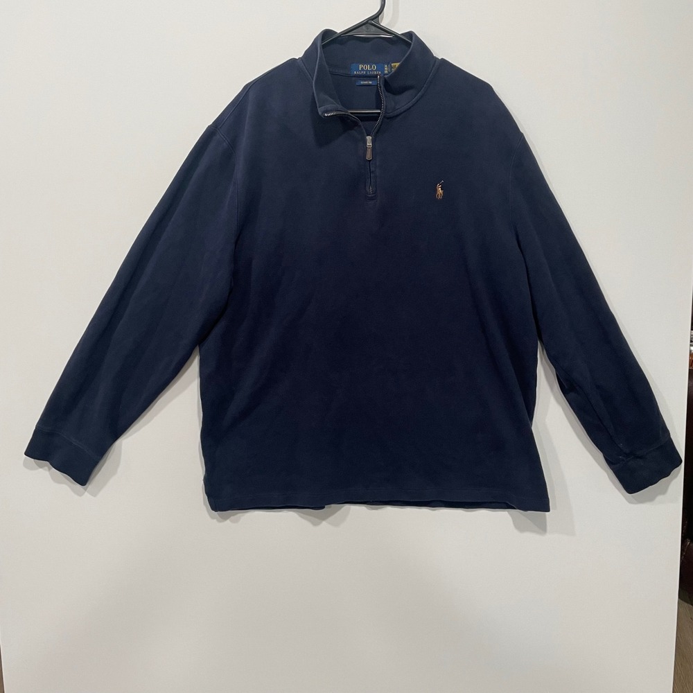 Polo Ralph Lauren XL Mens Estate Rib 1/4 Zip Pullover Flesh Pony